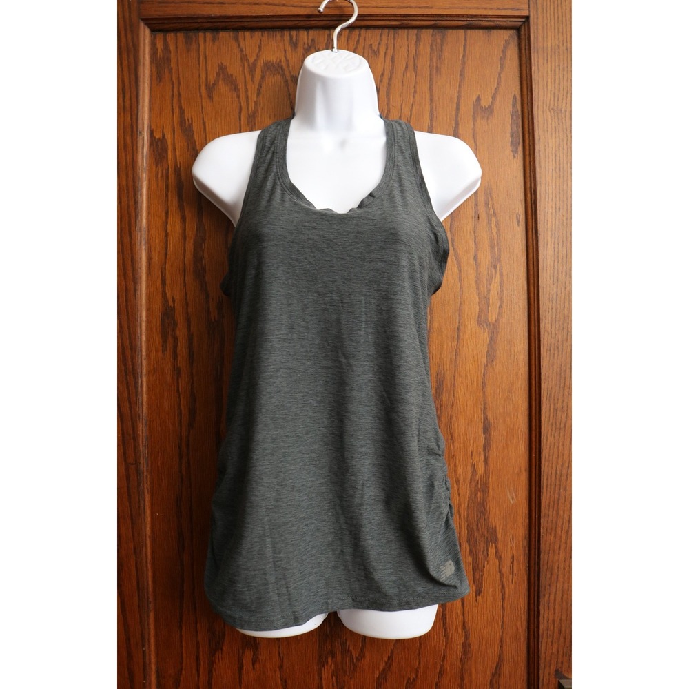 NEW BALANCE Heathered Racerback Tank Top Womens Small Gray Athletic Gym Workout